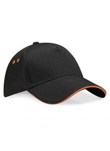 Beechfield BF15C - Gorra de 5 paneles 100% algodón Black/Orange