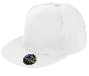 RESULT RC083 - Bronx Original Flat Peak Snapback Cap Blanca