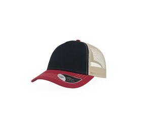 Atlantis AT180 - Gorra de rapero de lona de algodón Navy / Burgundy / Beige