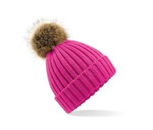 Beechfield BF412 - Big mesh Pop Pom beanie Fucsia