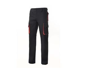 VELILLA V3004 - Pantalón multibolsillos Bicolor V3004 Negro / Rojo