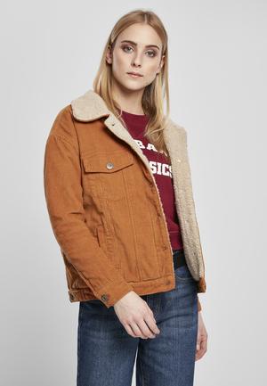 Urban Classics TB2376C - Chaqueta sherpa de pana tamaño grande para mujer