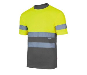 VELILLA V5506 - Camiseta técnica bicolor alta visibilidad Fluo Yellow/Grey