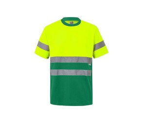 VELILLA V5506 - Camiseta técnica bicolor alta visibilidad Fluo Yellow / Green
