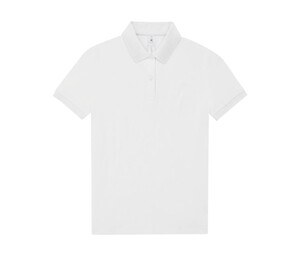 B&C BCW461 - Short-sleeved high density fine piqué polo shirt Blanca