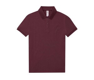 B&C BCW461 - Short-sleeved high density fine piqué polo shirt Borgoña