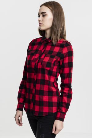 Urban Classics TB1280 - Camisa de franela a cuadros Turnup para mujer